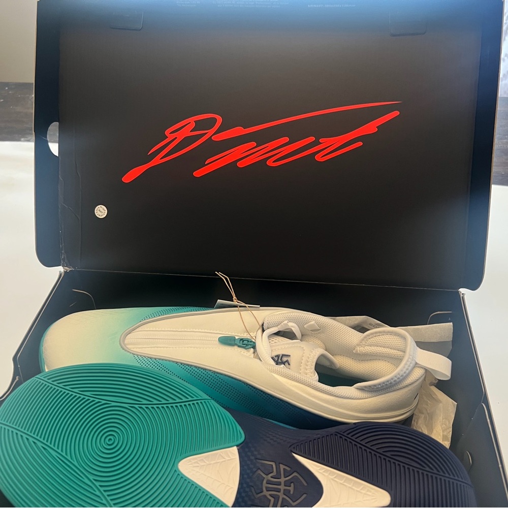 Teal and White Athletic Sneakers